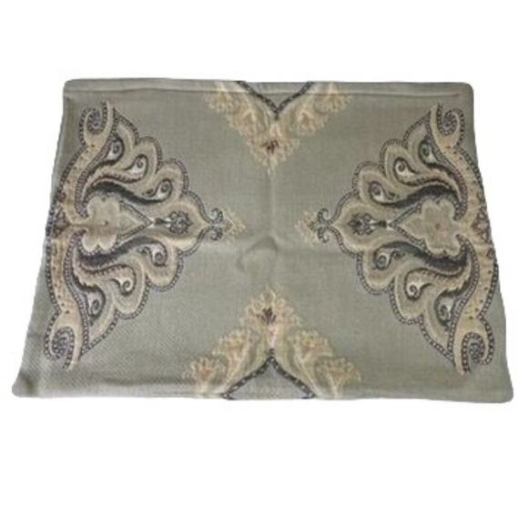 Soft Surrounding Pillow Shams Standard Green Wool Blend Set of 2 - Picture 3 of 13